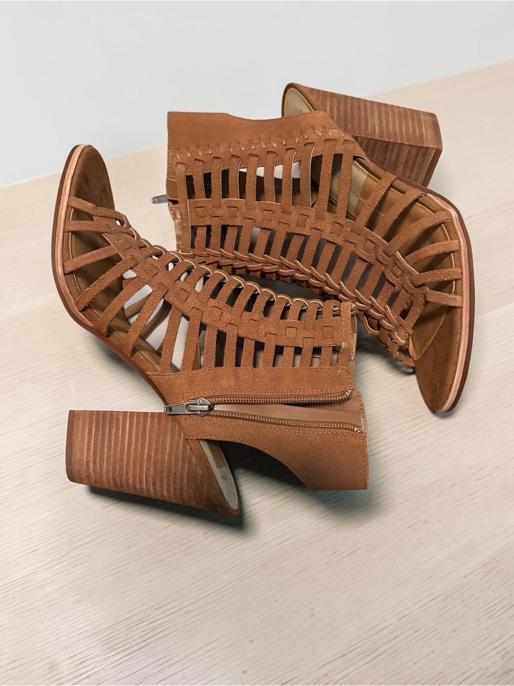Dolce Vita Tan Suede Posey Block Heel Sandals